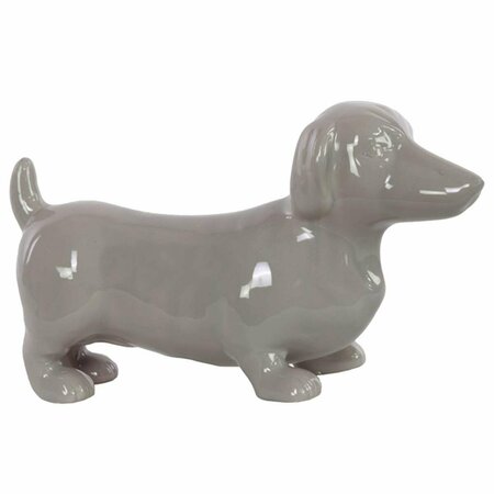 SMARTGIFTS Urban Trends Collection  Ceramic Standing Dachshund Dog Figurine - Gray SM2502074